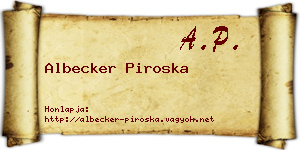 Albecker Piroska névjegykártya