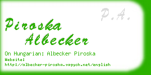 piroska albecker business card